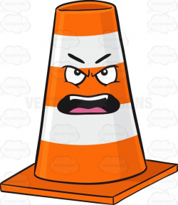 Traffic Cone Character Looking Outraged And Angry Emoji | Angry emoji
