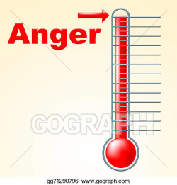 Stock Illustrations - Anger thermometer indicates cross irritated ...