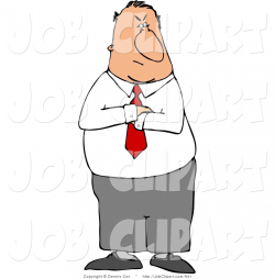 Job Clip Art of an Angry Male Business Person Standing with His Arms ...