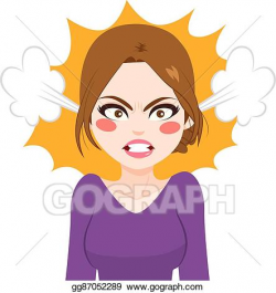 Vector Art - Woman angry steam. EPS clipart gg87052289 - GoGraph
