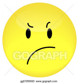 Stock Illustration - Smiley face with angry expression. Clipart ...