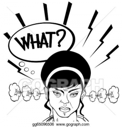 Clipart - Angry girl. Stock Illustration gg65096506 - GoGraph