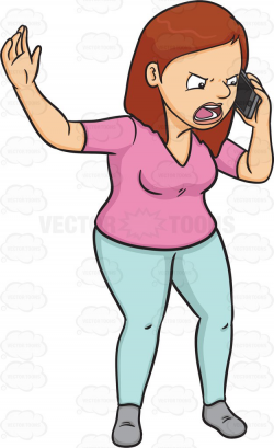 angry woman clipart a woman getting angry at someone on the phone ...