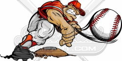 Cartoon Baseball Pitcher Vector Clipart Image