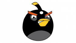 Como desenhar o Pássaro Bomb Bird de Angry Birds (preto) - How to ...