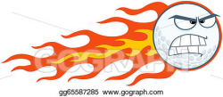 EPS Illustration - Angry flaming golf ball . Vector Clipart ...
