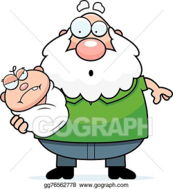 Vector Art - Cartoon grandpa with angry baby. Clipart Drawing ...