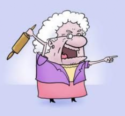iCLIPART - Clipart Cartoon of a Grandma Hitting a Computer with ...
