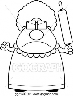Vector Illustration - Angry grandma. Stock Clip Art gg75502145 - GoGraph