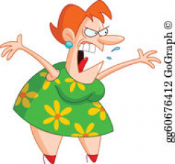 Vector Stock - Angry woman caricature. Clipart Illustration ...