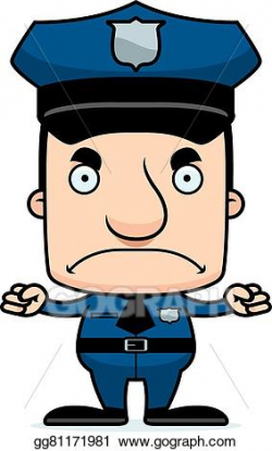 EPS Illustration - Cartoon angry police officer man. Vector ...
