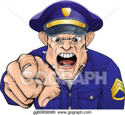 Vector Clipart - Angry policeman. Vector Illustration ...