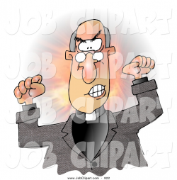 Job Clip Art of a Angry Bald Pastor Throwing a Temper Tantrum in ...