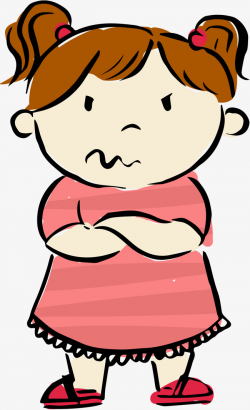Angry Girl Cartoon Vector, Lose One's Temper, Children, Girl PNG and ...