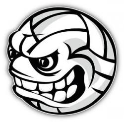 Angry Volleyball Face Mascot Car Bumper Sticker Decal 5'' x 5'' | eBay
