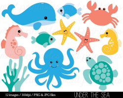 Sea Animal Clipart Under the Sea Baby Sea by mintprintables | Ahoy ...