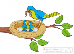 Animal Clipart - Bird Clipart - mother-bird-feeding-babies-in-nest ...
