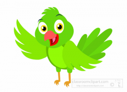 Animal Clipart - Bird Clipart - cute-green-parrot-with-red-beak-bird ...