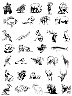 Free animal clipart black and white | ClipartMonk - Free Clip Art Images