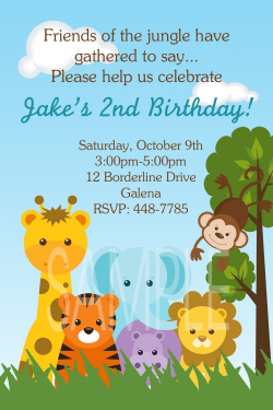 Jungle Animals Monkey Safari Theme Birthday or Baby Shower ...