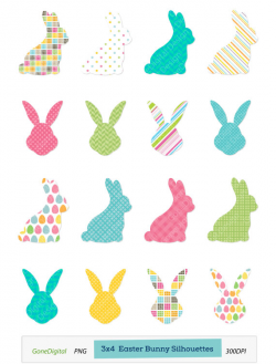 Easter Bunny Silhouette clipart, Easter Bunny Clipart, Bunny Clip ...