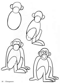 Easy Monkey Drawing Step By Step at GetDrawings.com | Free for ...