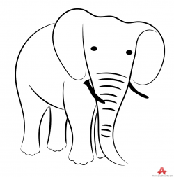Elephant Drawing Outline | Free Clipart Design Download