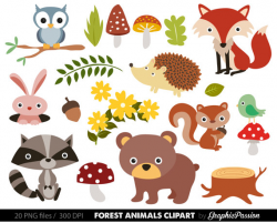 Forest Animals Baby Digital Clipart / Woodland Animals Clip art ...