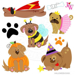 Halloween Dogs Cute Digital Clipart, Halloween Puppy Clip ...