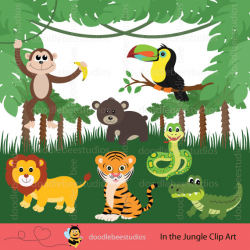 Jungle Animals Clipart – Doodle Bee Studios