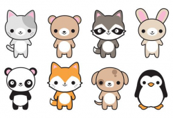 Premium Vector Clipart - Cute Animals - Kawaii Animals - Cute - Cat ...