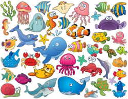 Instant Download 42 Cute Sea Animal Clip Art by OneStopDigital ...