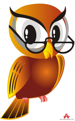 Smart Owl Bird with Glasses Clipart | Free Clipart Design Download