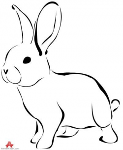 Bunny black and white animals clipart of bunny with the ...