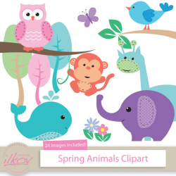 Spring Baby Animals Clipart for Digital Scrapbooking