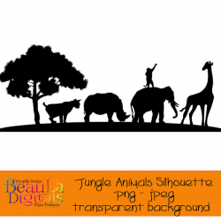 Jungle Animals silhouette png & jpeg clipart - transparent ...