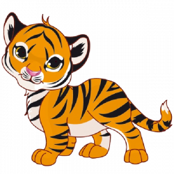 Tiger Cubs Cute Cartoon Animal Images On A Transparent Background ...