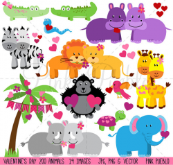 Valentine's Day Animals Clipart Clip Art Valentine Zoo