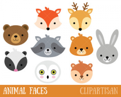 Woodland Animals Clip Art, Forest Animal Masks by ClipArtisan | TpT