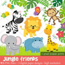 Custom Printed Wild Animals, Jungle, Safari Baby Shower Invitations ...