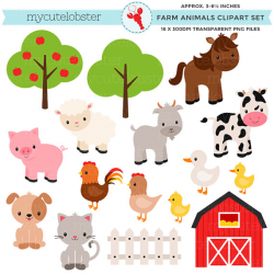 Adorable Baby Farm Animals Clip Art and Clip Art Barnyard Clipart ...