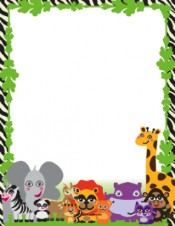 This printable jungle border is populated with cute, happy animals ...