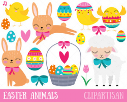 Easter Animals Clipart, Easter Bunny by ClipArtisan | TpT
