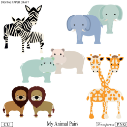 Animal Clipart Elephant Clipart Hippo Clipart Giraffe