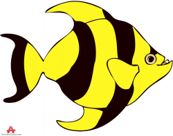 Striped Tropical Yellow and Black Fish Clipart | Free Clipart Design ...