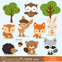 Woodland clipart Forest Animal clipart Baby Animal clipart