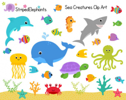 Sea Creatures Clip Art Under the Sea Clipart Ocean Animals