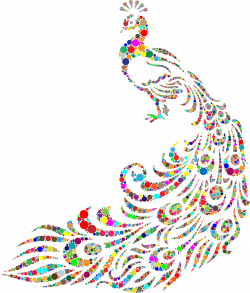 Clipart - Colorful Peacock Circles
