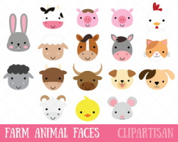 Farm Animals Clip Art, Farmyard Printable
