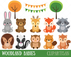 Woodland Baby Animals Clipart | Forest Animal Clipart ...